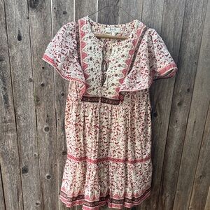 Sea NY  Floral Dress - Red and Cream